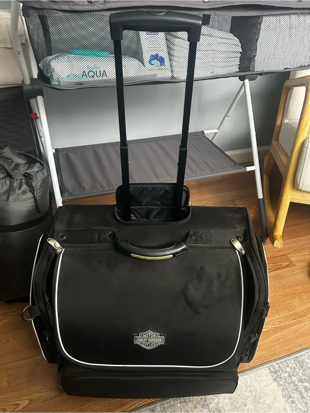 Harley-Davidson Black Duffel Bag with White Trim